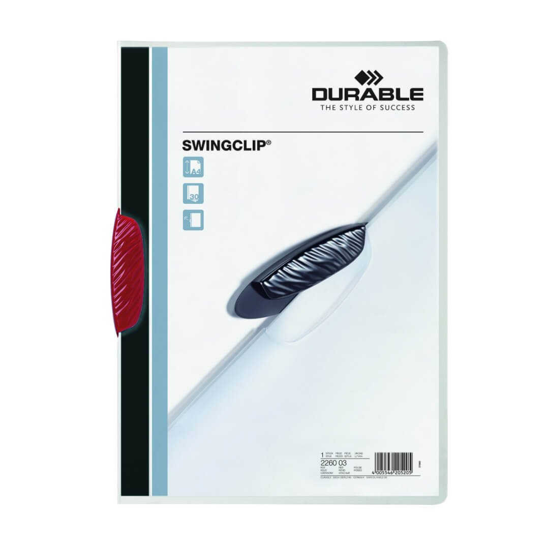 Carpeta con pinza Durable Swingclip roja