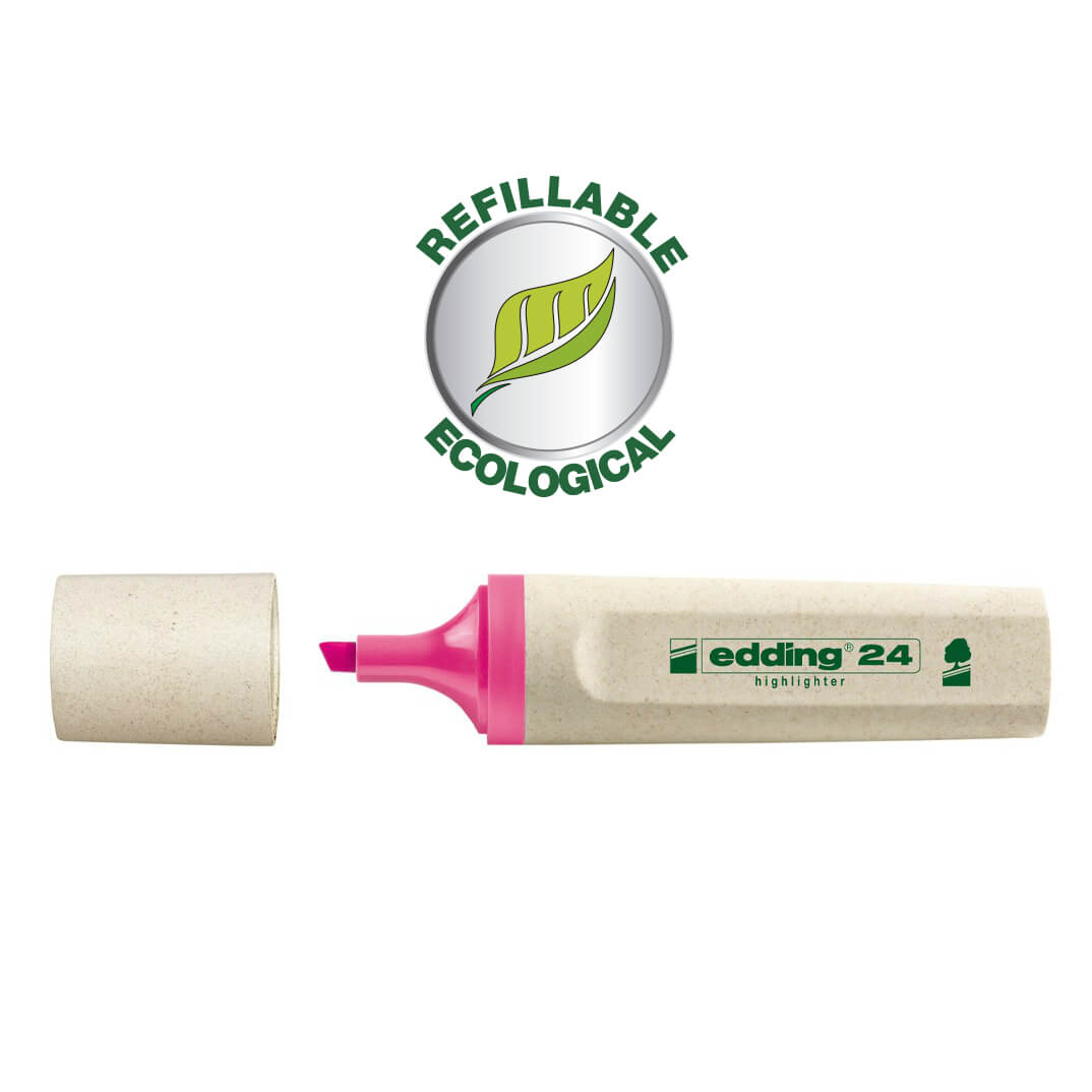 Rotulador fluorescente edding ecoline 24 rosa