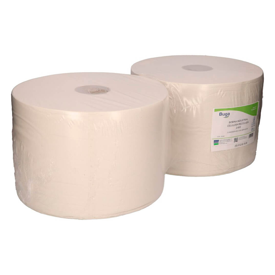 Bobina industrial de celulosa reciclada de 600m