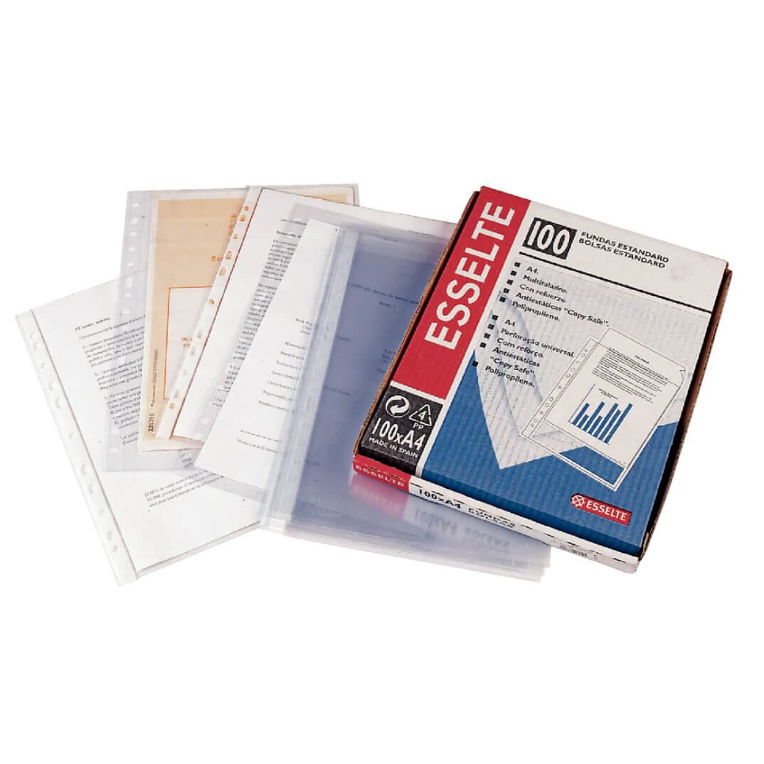 Funda Folio Esselte 16 taladros PVC 80 mic (100u)