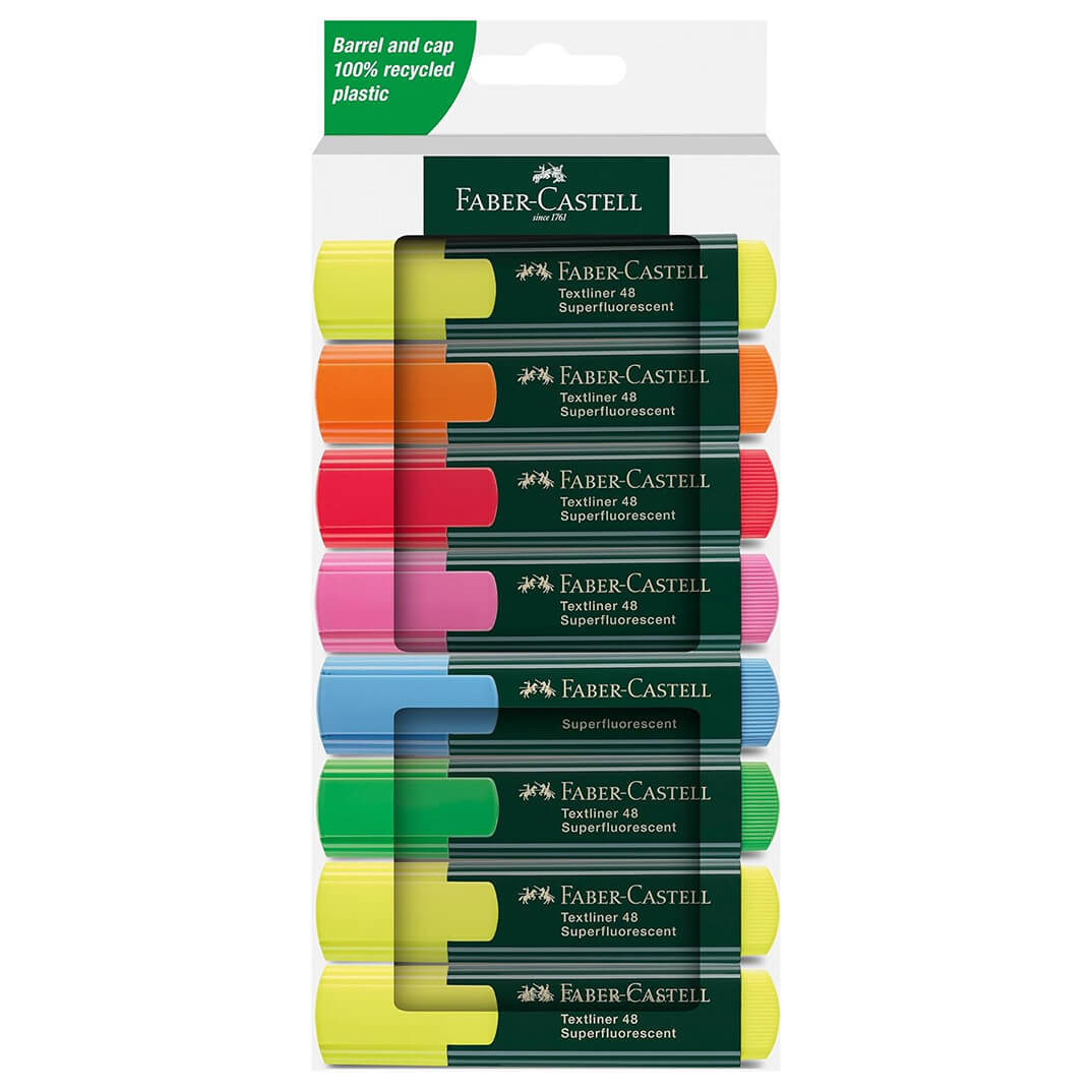 Pack 8 Marcador Faber-Castell TEXTLINER 48