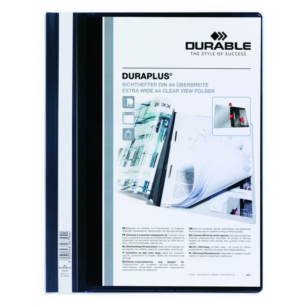 Carpeta de fastener Duraplus negro