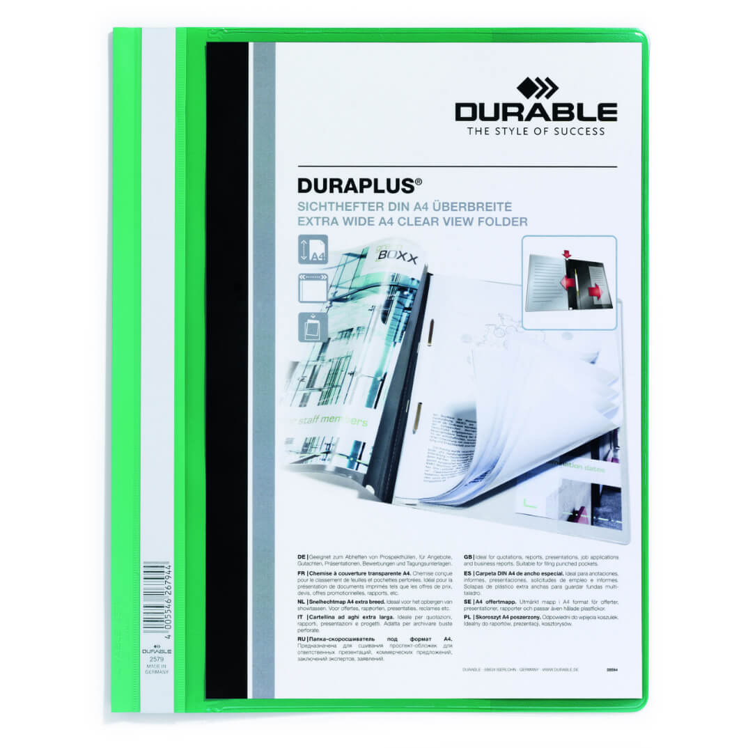 Carpeta de fastener Duraplus verd