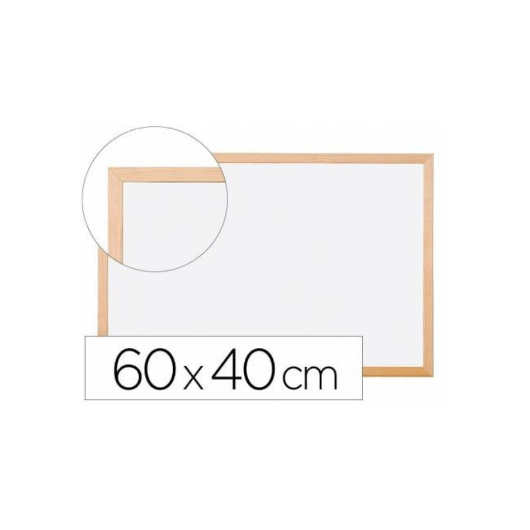 Pissarra Q-Connect 60x40 blanca marc fusta