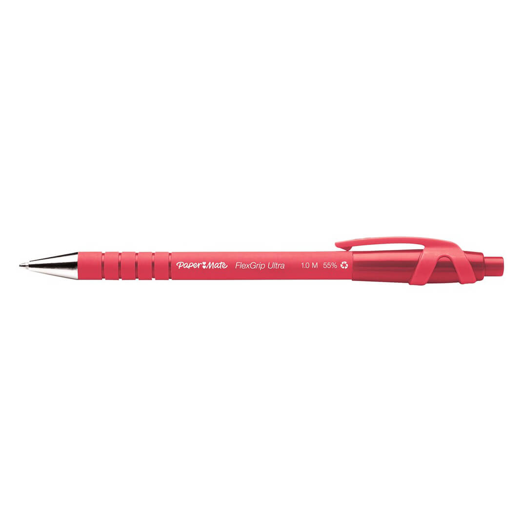 Bolígraf Paper Mate flexgrip retràctil vermell