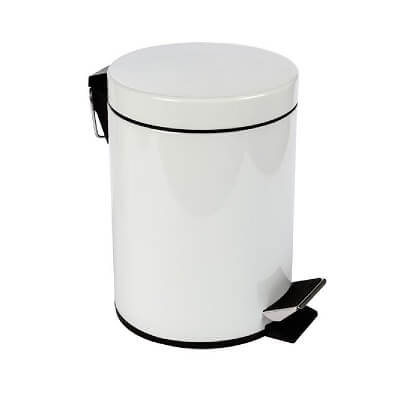Cubo de basura con pedal 12 litros blanca