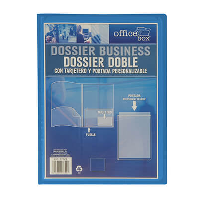 Dossier doble personalizable business A4 azul