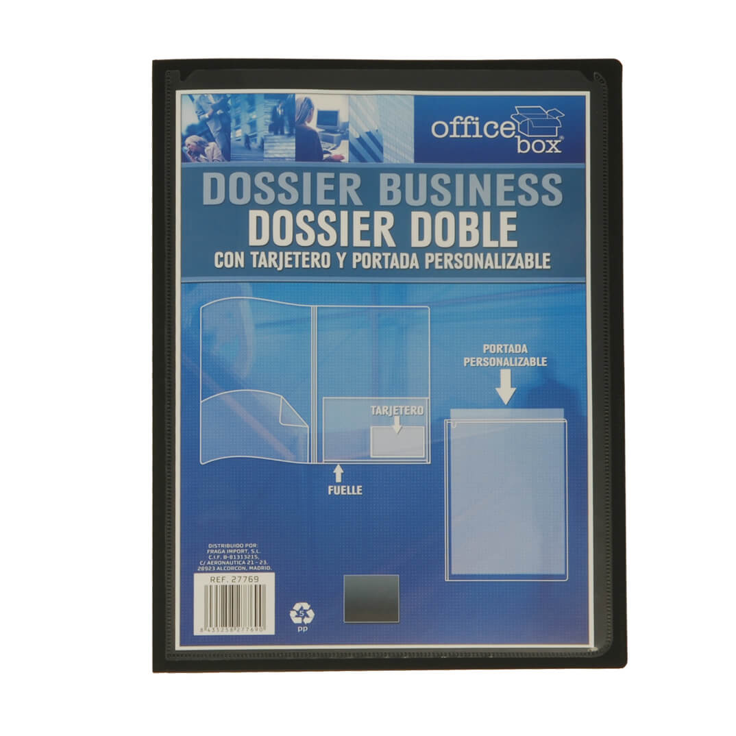 Dossier doble personalizable business A4 negro