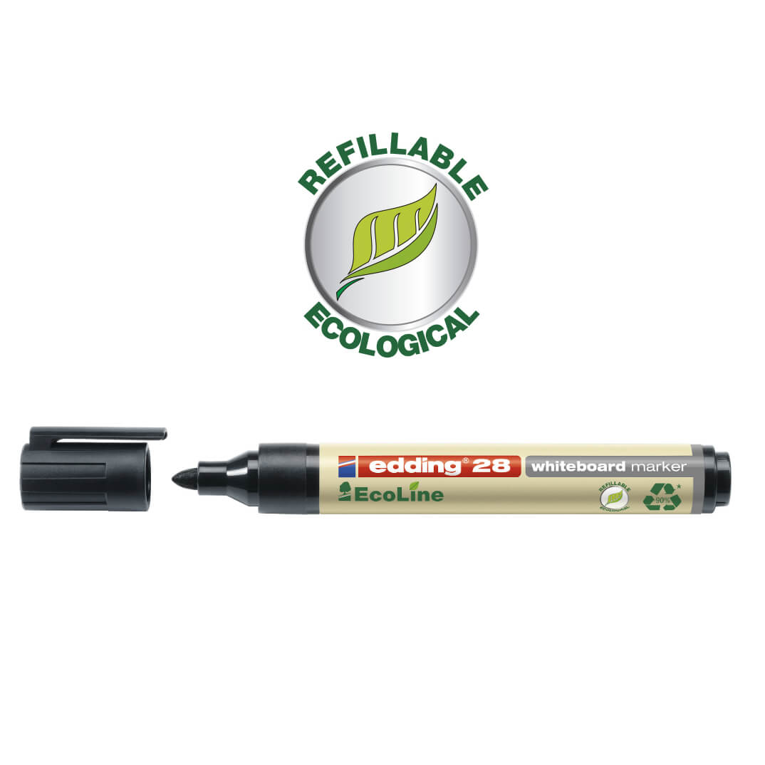 Rotulador pizarra blanca edding ecoline 28 negro
