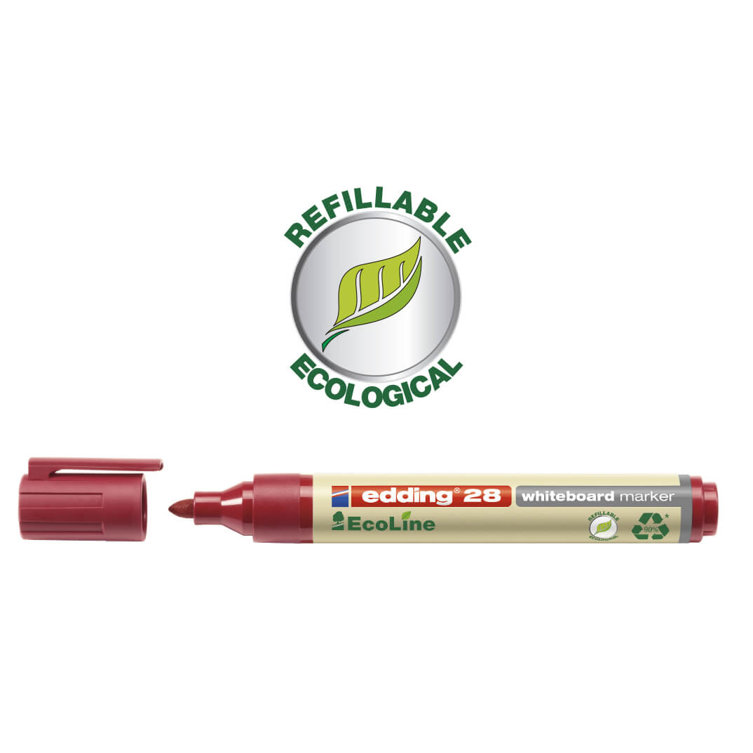 Rotulador pizarra blanca edding ecoline 28 rojo