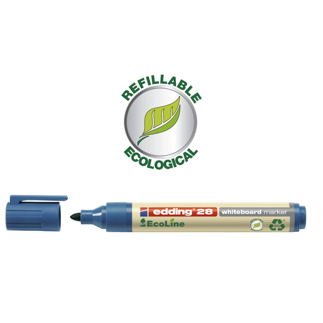 Rotulador pizarra blanca edding ecoline 28 azul