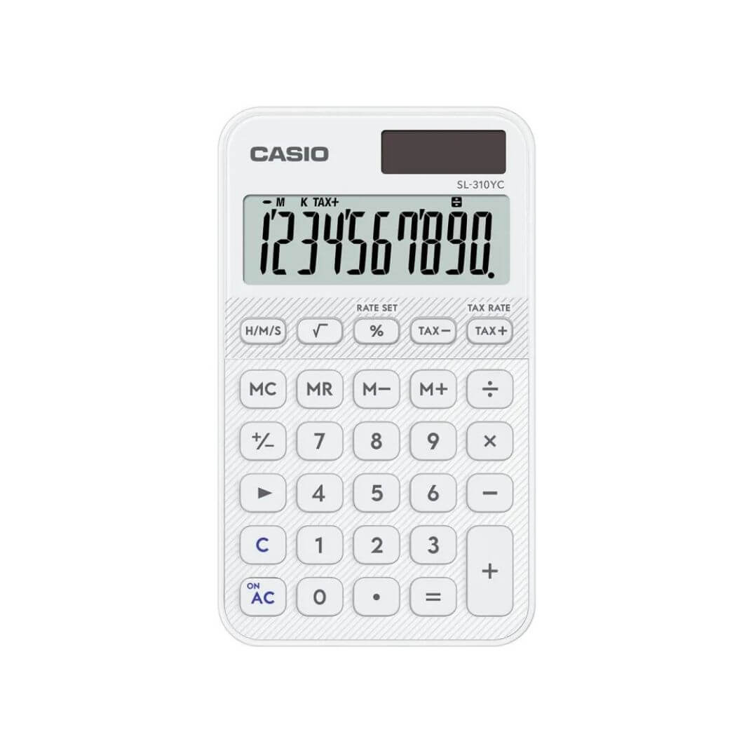 Calculadora de bolsillo Casio SL-310YC-WE blanca
