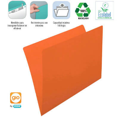 Subcarpeta A4 naranja intenso 230g (pack 50)