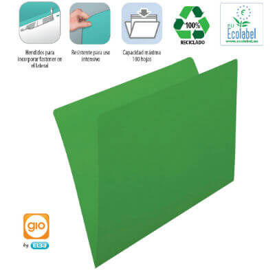 Subcarpeta A4 verde intenso 230g (pack 50)