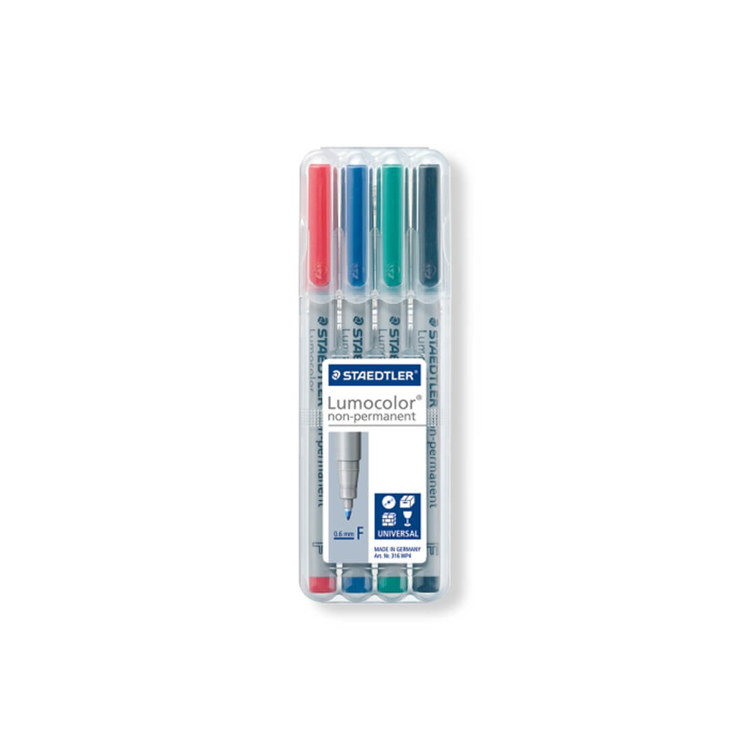 Estuche 4 rotuladores LUMOCOLOR® no permanente