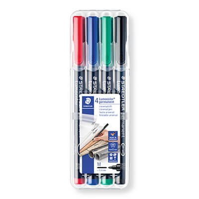 4 rotuladores Staedtler LUMOCOLOR® punta media