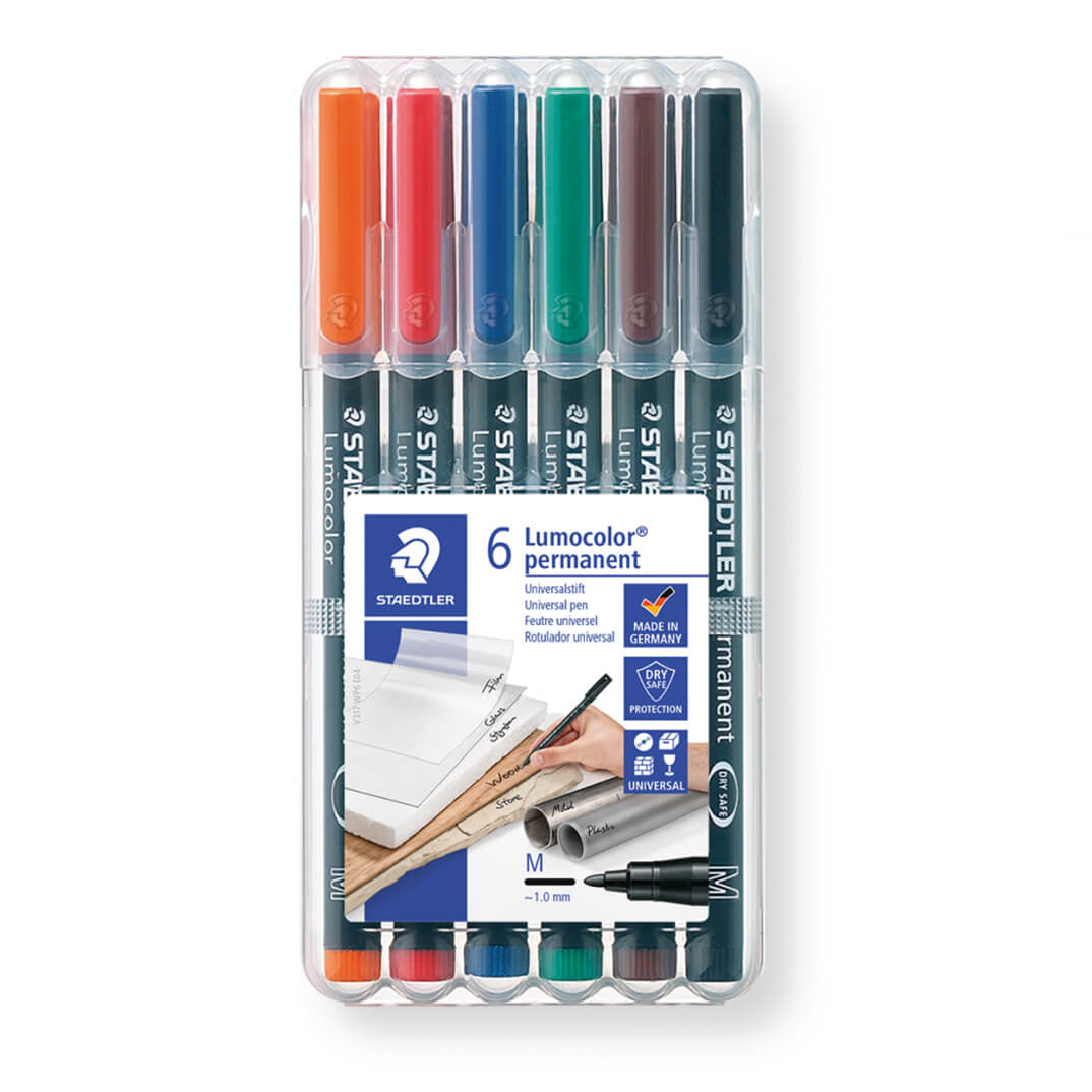 6 rotuladores Staedtler LUMOCOLOR® punta media 317