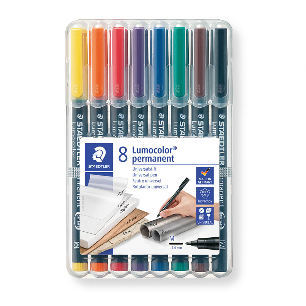 8 rotuladores Staedtler LUMOCOLOR® punta media