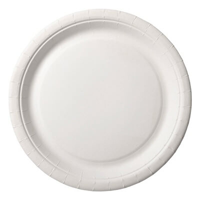 Plat carton blanc 22cm paq 500u