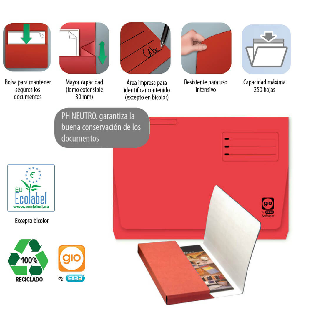 Subcarpeta pocket fuelle 30mm roja