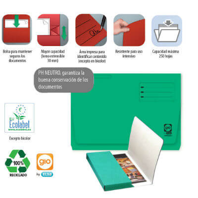 Subcarpeta pocket fuelle 30mm verde