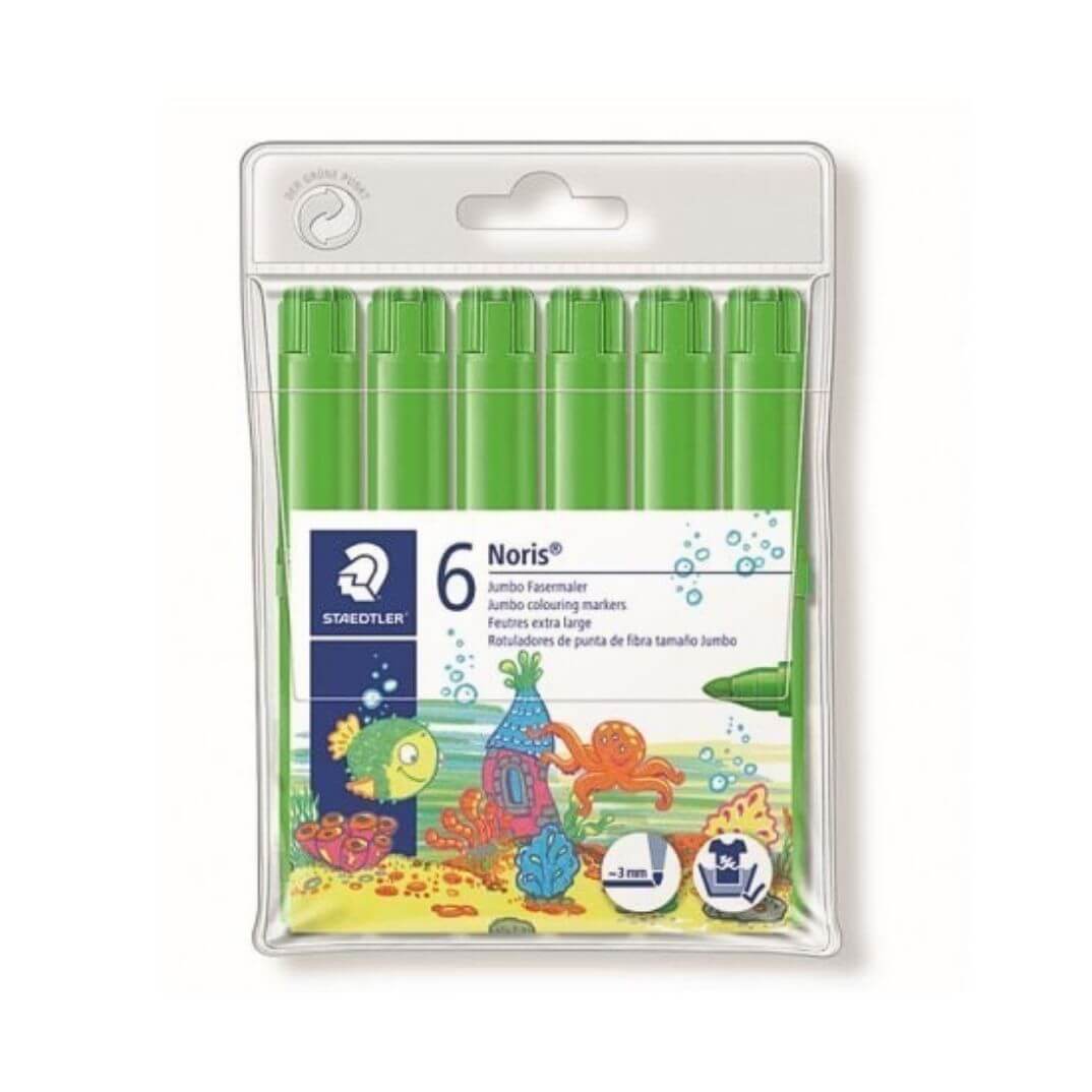 Caja de 6 rotuladores Staedtler Noris 340 verde cl