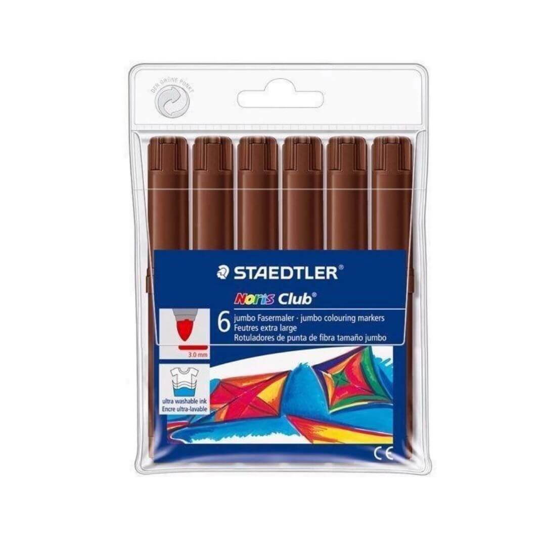 Caixa de 6 retoladors Staedtler Noris 340 marró