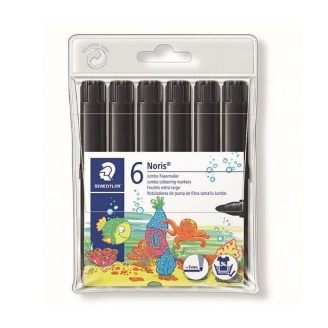 Caixa de 6 retoladors Staedtler Noris 340 negre