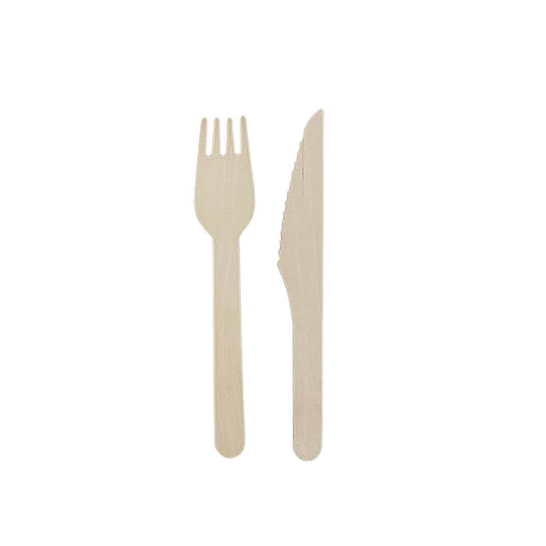 Set coberts fusta forquilla i gavinet (2 peçes)