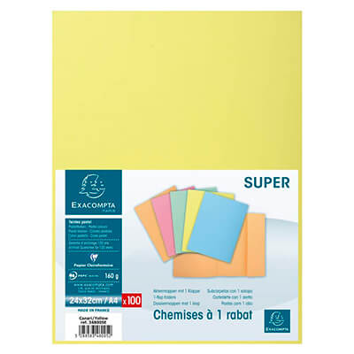 Pack 100 subcarpetes Exacompra 1 solapa groc