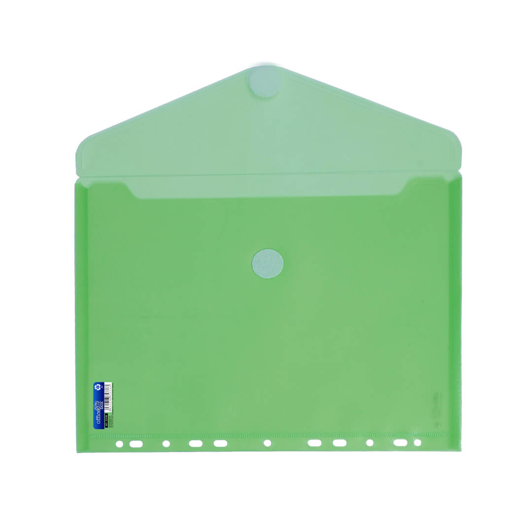Sobre A4 cierre velcro multitaladro verde