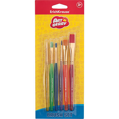 Blíster 6 pinceles sintéticos variados