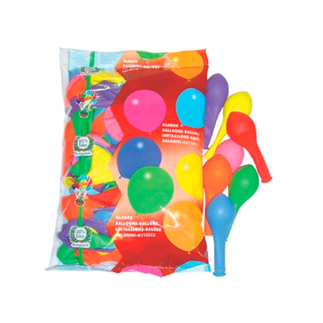 Globo làtex biodegradable assortits (100u)