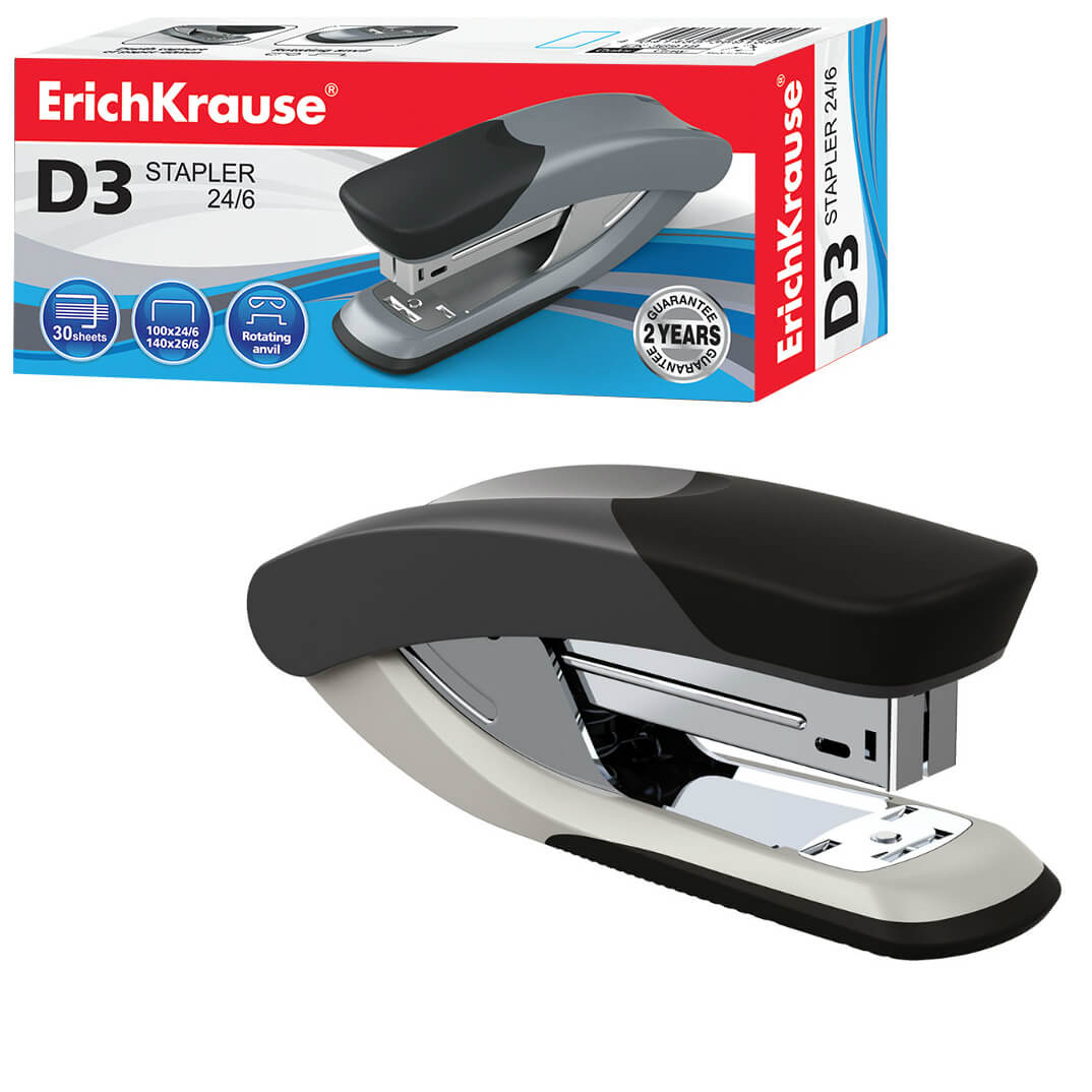 Grapadora ErichKrause D3 negra/gris