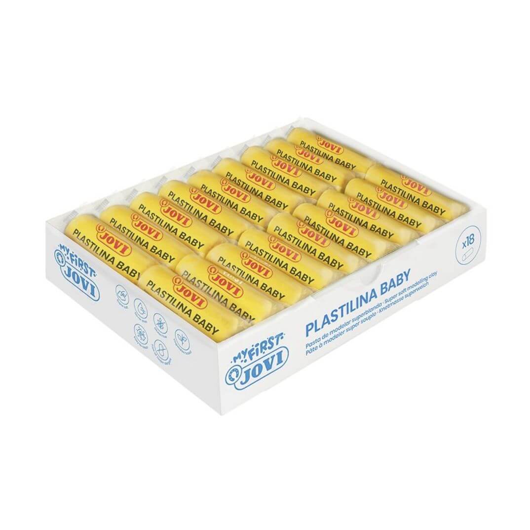 Caixa plastilina baby 38g groga (18u)