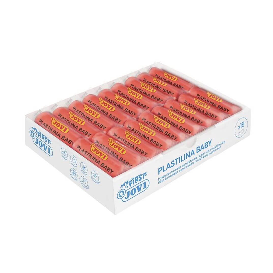 Caja plastilina baby 38g rojo (18u)