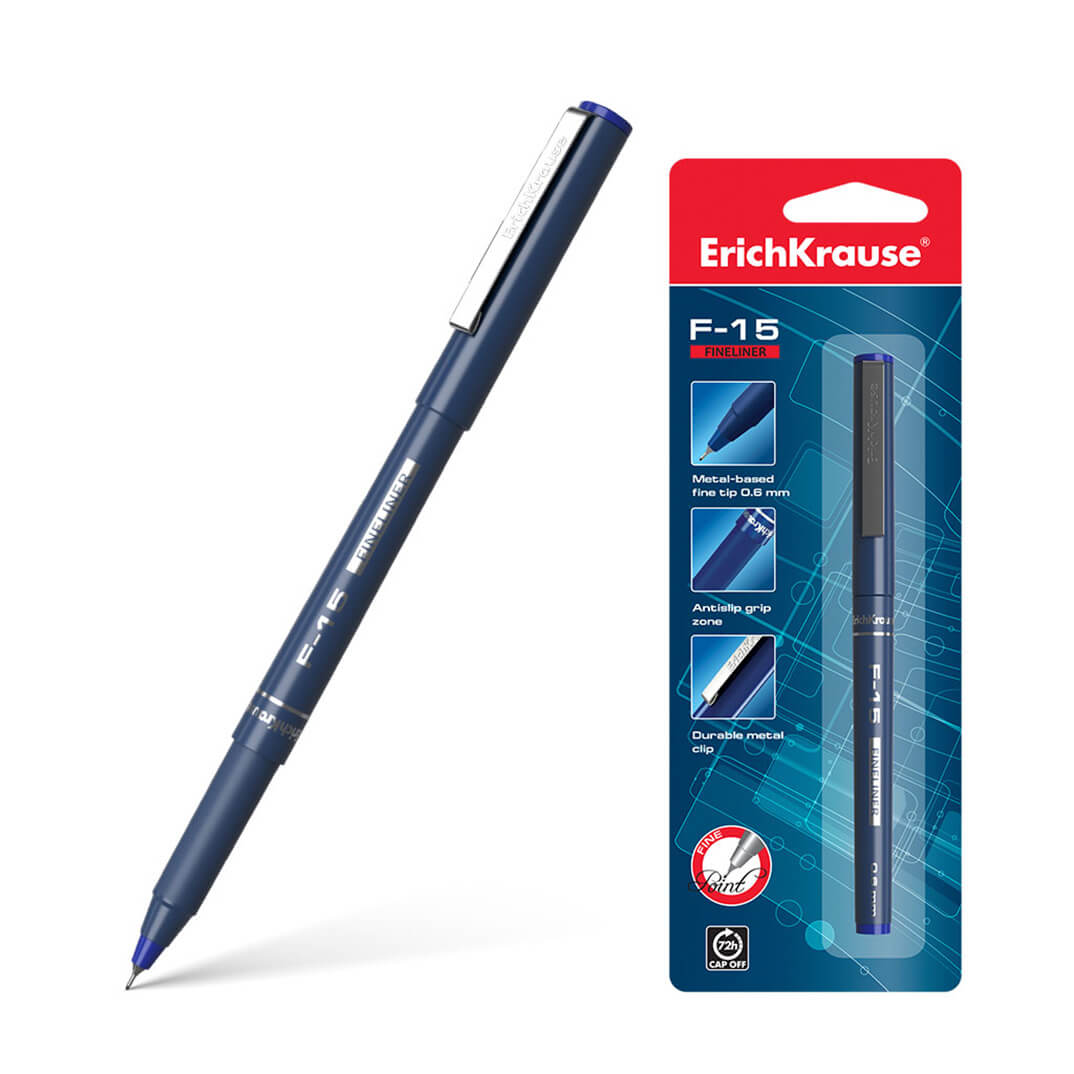 Bolígraf ErichKrause F-15 traç fí blau
