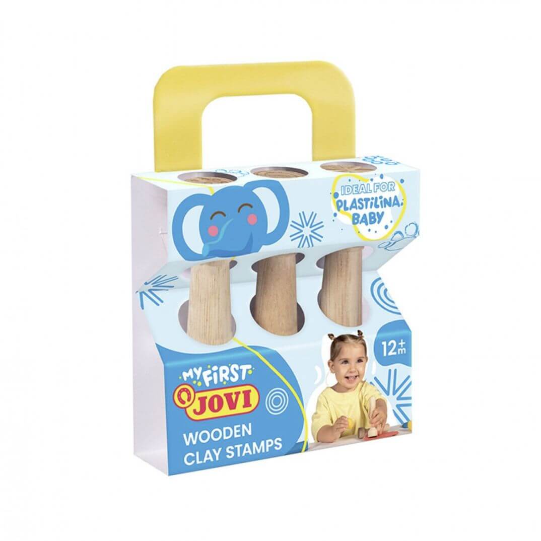 Estuche 3 sellos madera con relieves diferentes