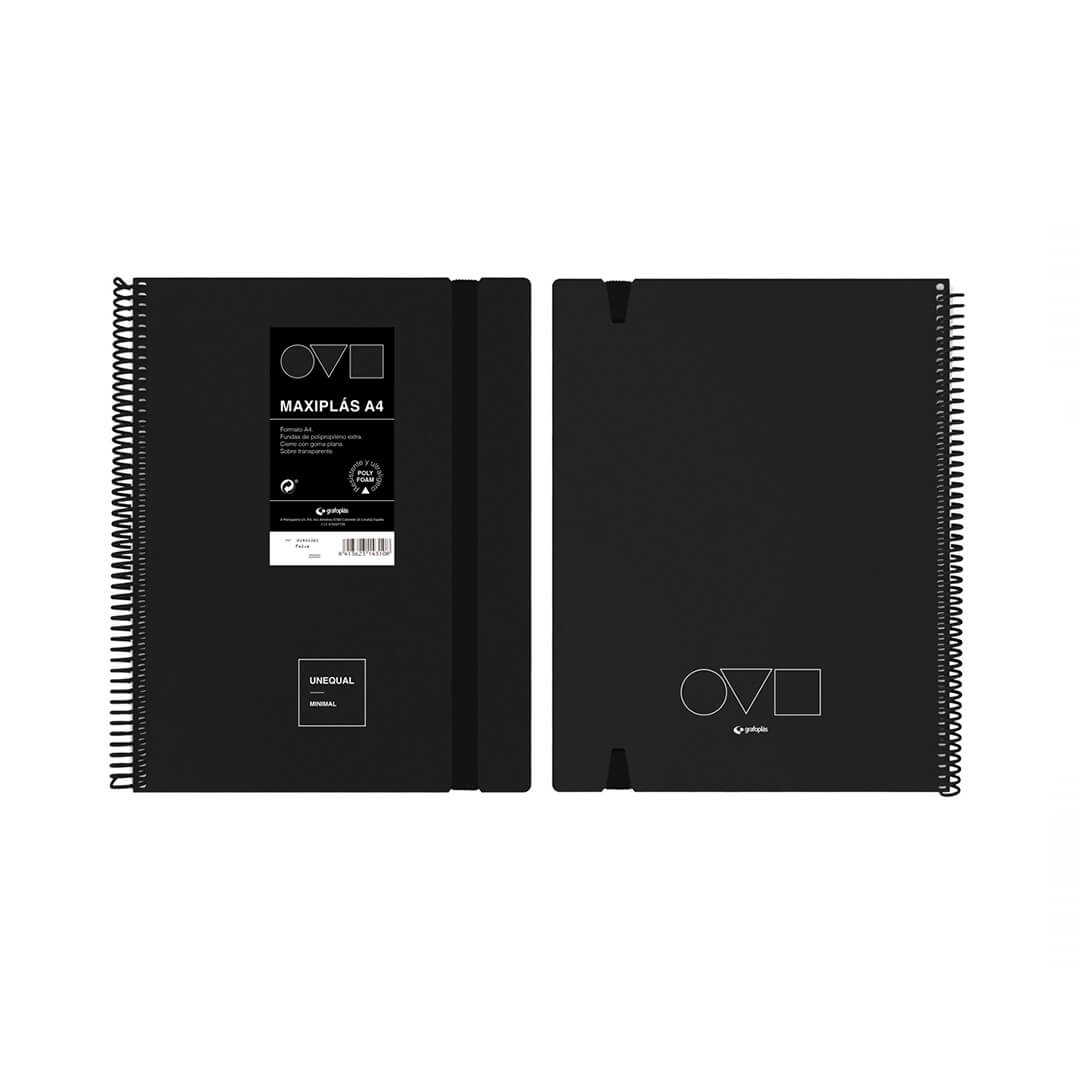 Carpeta 20 fundes Unequal espiral A4 negre