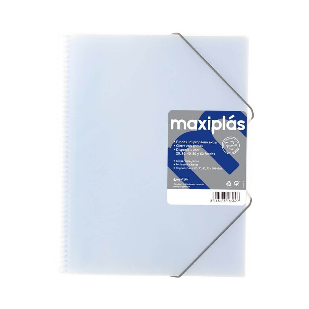 Carpeta de 20 fundas con sobre A4 Transparente