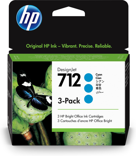 HP cartutx DesignJet nº 712 cian (pack 3)