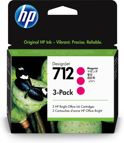 HP cartutx DesignJet nº 712 magenta (Pack 3)