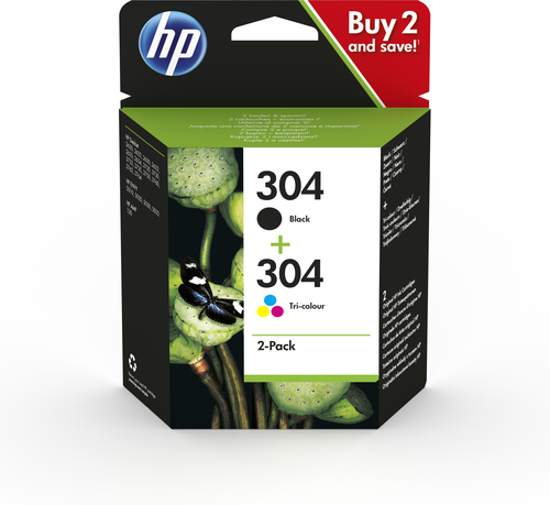 Pack ahorro 2 cartuchos tinta original HP 304 n+c
