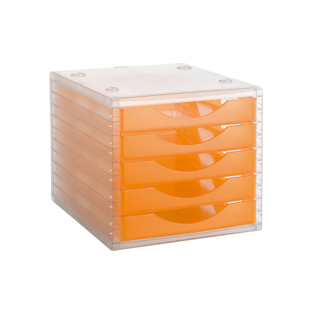 Módulo 5 cajones Archivo 2000 naranja traslúcido