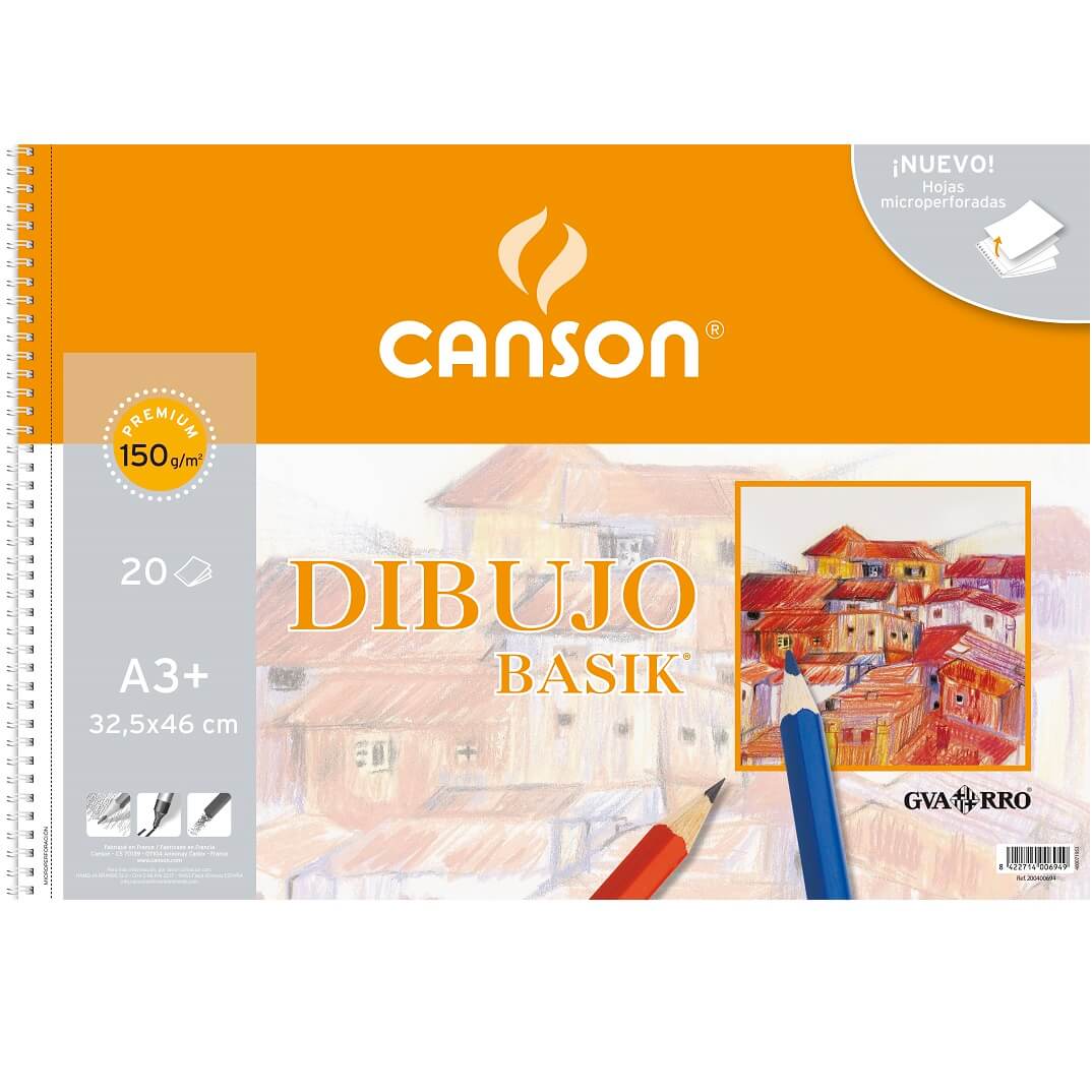 Bloc de dibujo Canson A3 liso 150g 20 hojas