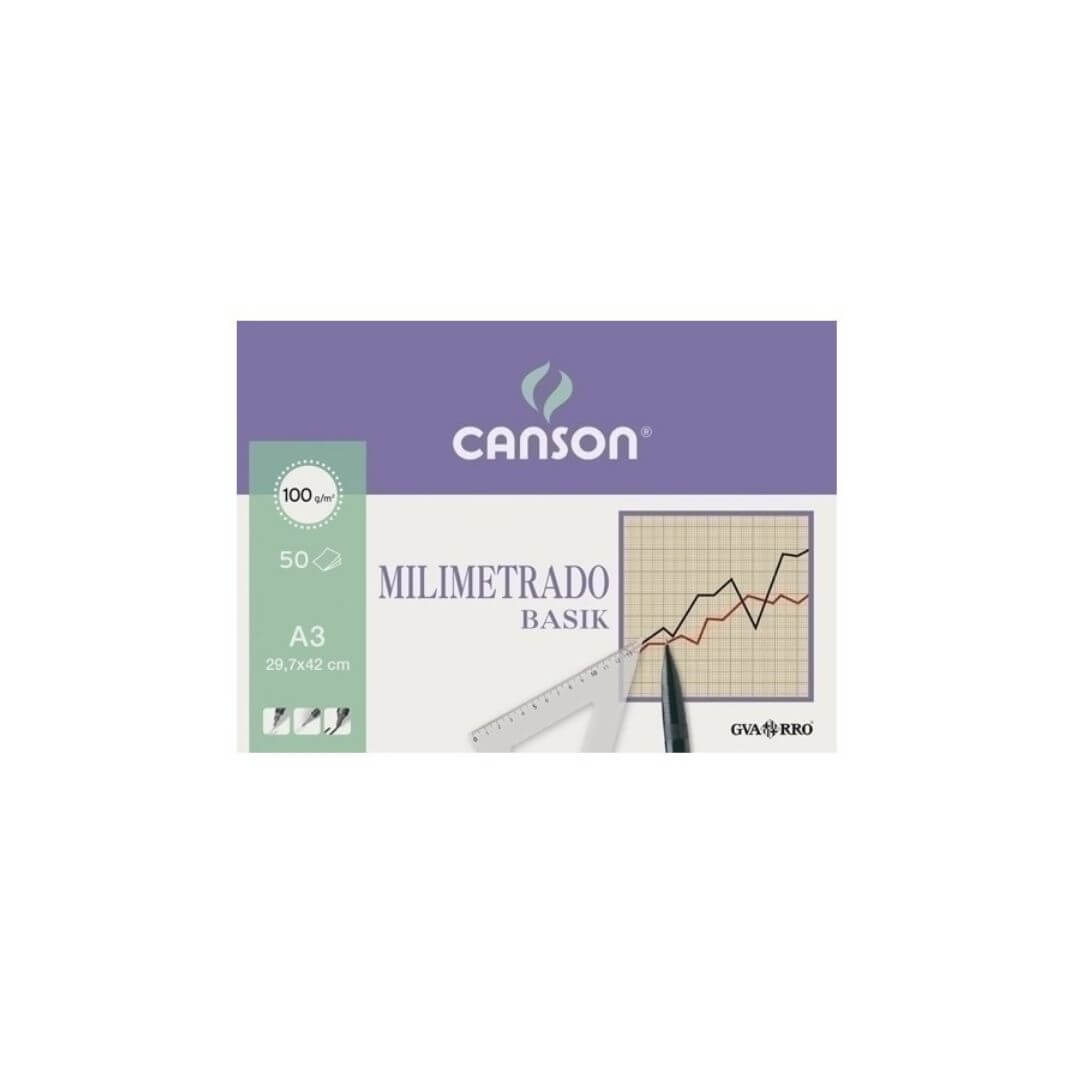 Bloc Canson mil·limetrat A3 100g 50 fulls sépia