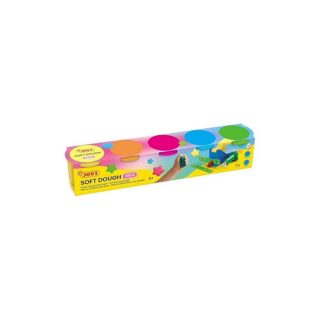 Pack 5 pots plastilina Jovi 110g. neó assortit