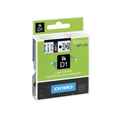 Cinta Dymo D1 9 mm negre/blanc