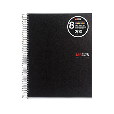 Quadern Notebook 8 A5 negre 200 fulls