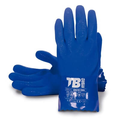 Guantes Vinilo PVC 30cm talla 9